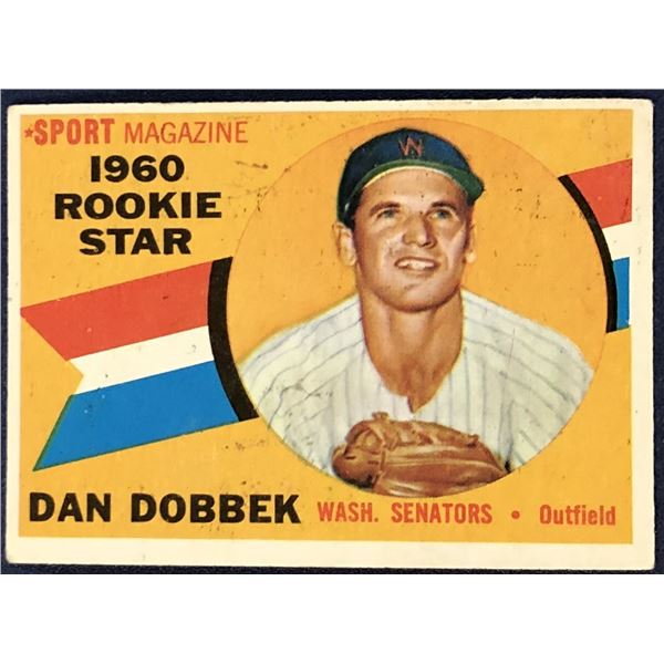 1960 TOPPS GREY BACKS DAN DOBBEK ROOKIE CARD