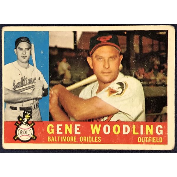 1960 TOPPS BASEBALL GREY BACK GENE WOODLING
