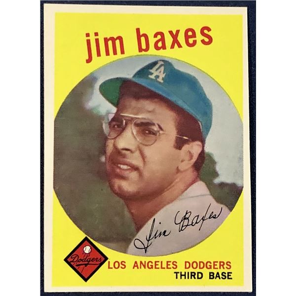 1959 TOPPS WHITE BACKS JIM BAXES ROOKIE CARD