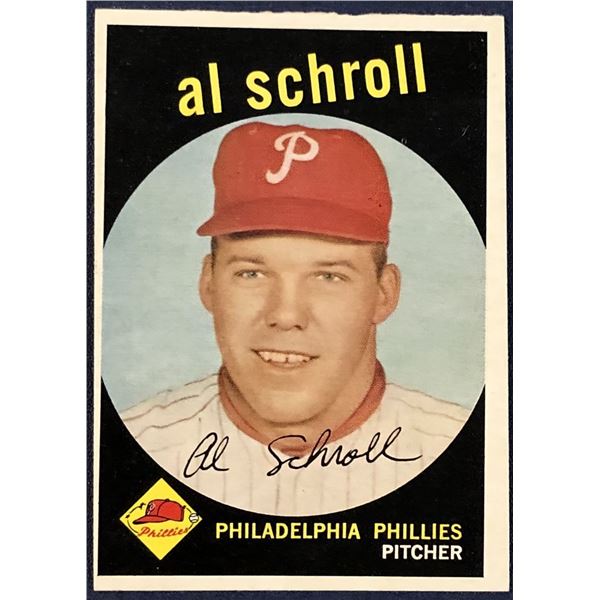 1959 TOPPS WHITE BACKS AL SCHROLL ROOKIE CARD