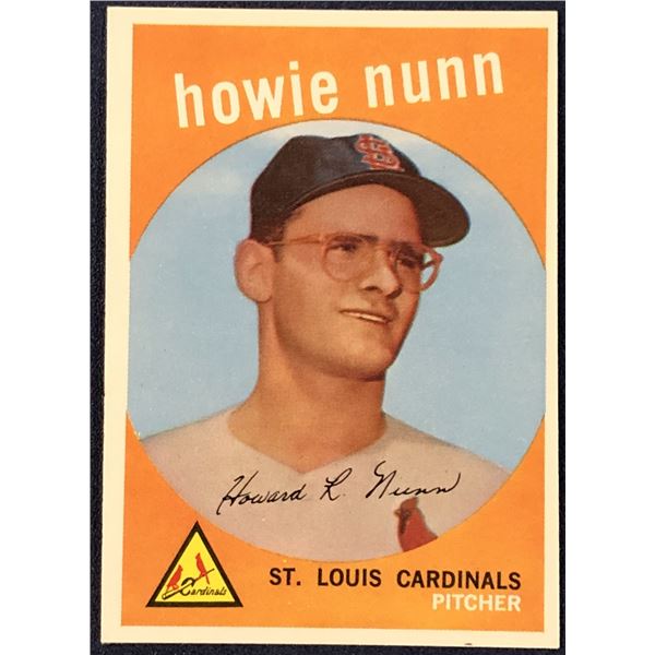 1959 TOPPS BASEBALL WHITE BACK HOWIE NUNN