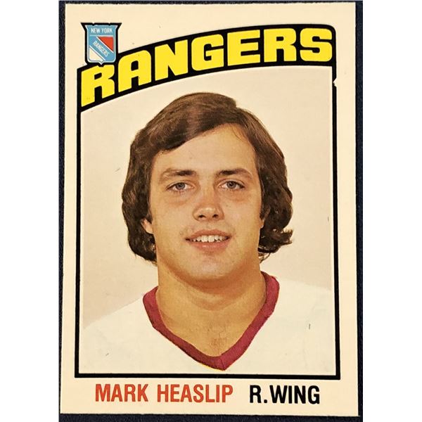 1976-77 O-PEE-CHEE NHL HOCKEY MARK HEASLIP ROOKIE CARD