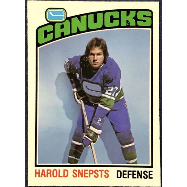 1976-77 O-PEE-CHEE NHL HOCKEY HAROLD SNEPSTS ROOKIE CARD