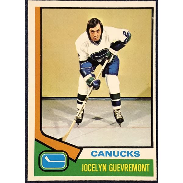 1974-75 O-PEE-CHEE NHL HOCKEY JOCELYN GUEVREMONT