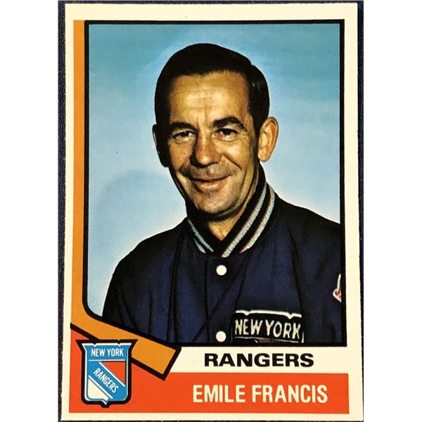 1974-75 O-PEE-CHEE NHL HOCKEY EMILE FRANCIS (HOF)