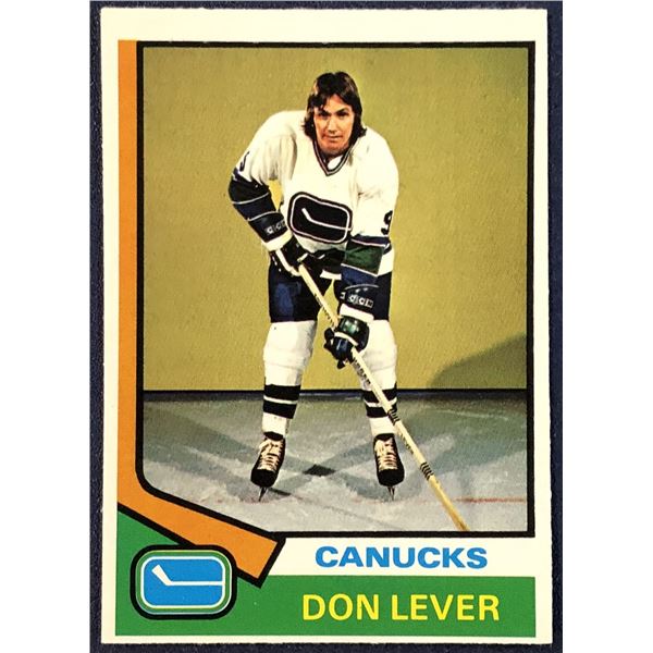 1974-75 O-PEE-CHEE NHL HOCKEY DON LEVER