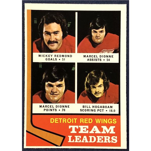 1974-75 O-PEE-CHEE NHL HOCKEY DETROIT RED WINGS
