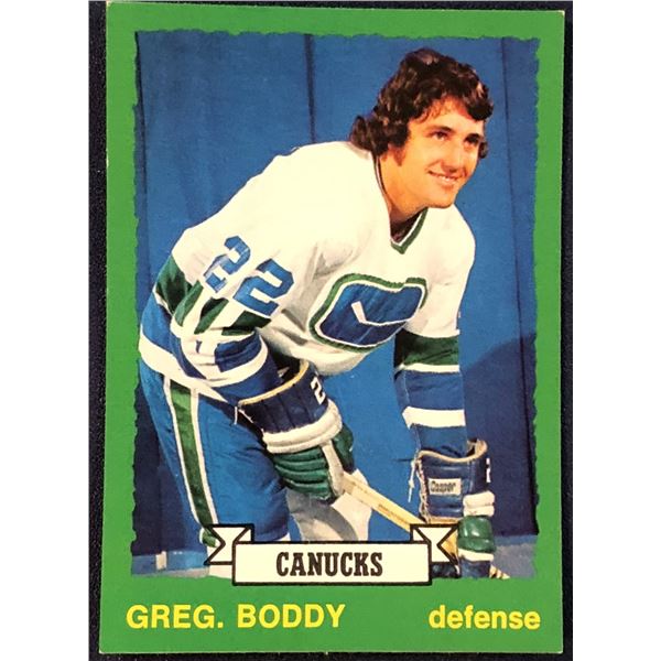 1973-74 O-PEE-CHEE NHL HOCKEY GREG BODDY ROOKIE CARD