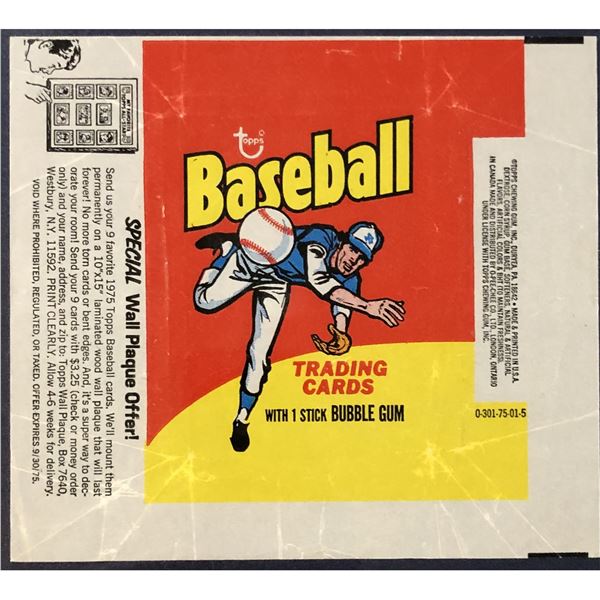 1975 TOPPS BASEBALL WRAPPER