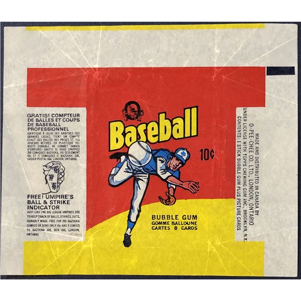 1975 O-PEE-CHEE BASEBALL WRAPPER