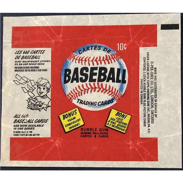 1974 O-PEE-CHEE BASEBALL WRAPPER