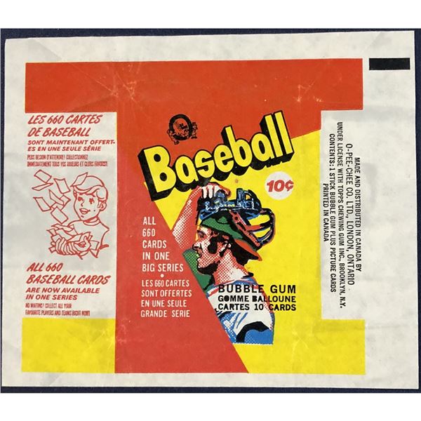 1973 O-PEE-CHEE BASEBALL WRAPPER
