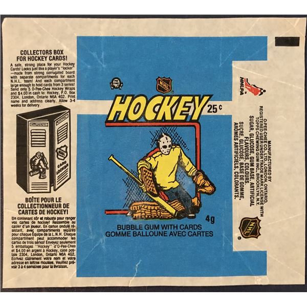 1982-83 O-PEE-CHEE NHL HOCKEY WRAPPER