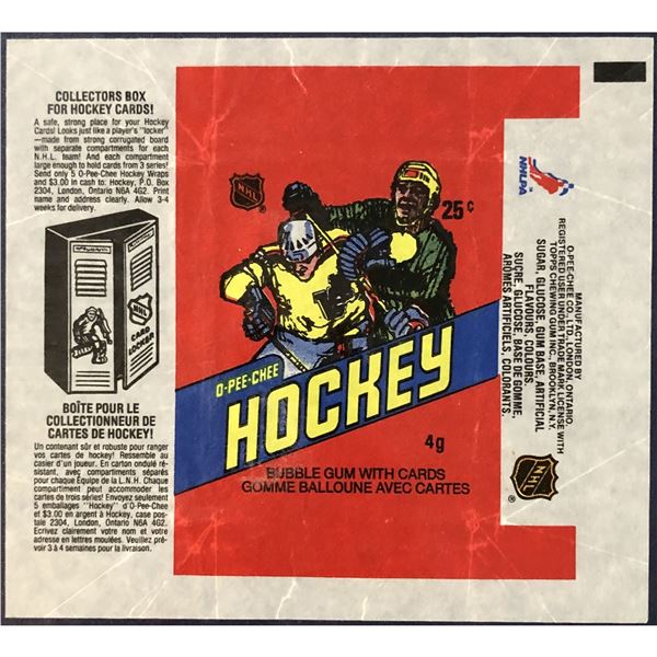 1981-82 O-PEE-CHEE HOCKEY WRAPPER