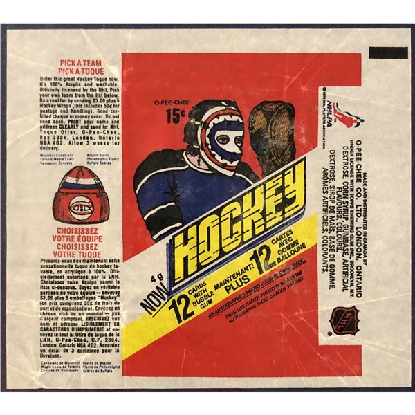 1977-78 O-PEE-CHEE HOCKEY WRAPPER