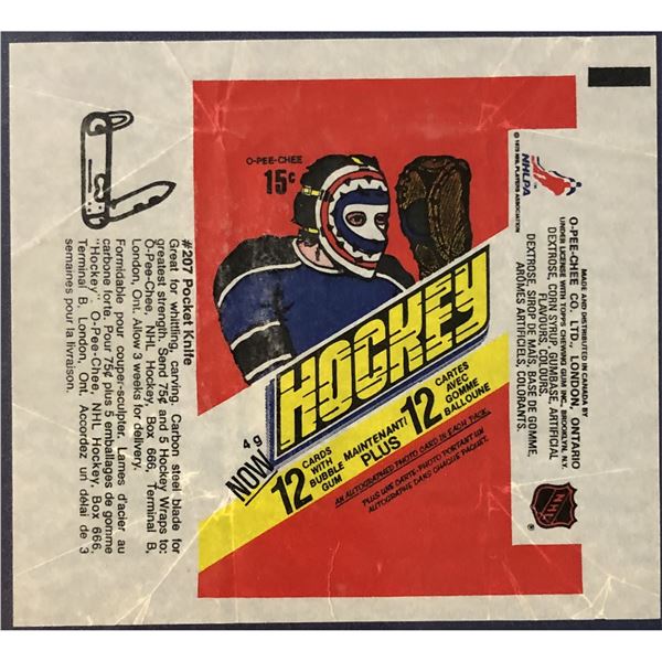 1977-78 O-PEE-CHEE HOCKEY WRAPPER