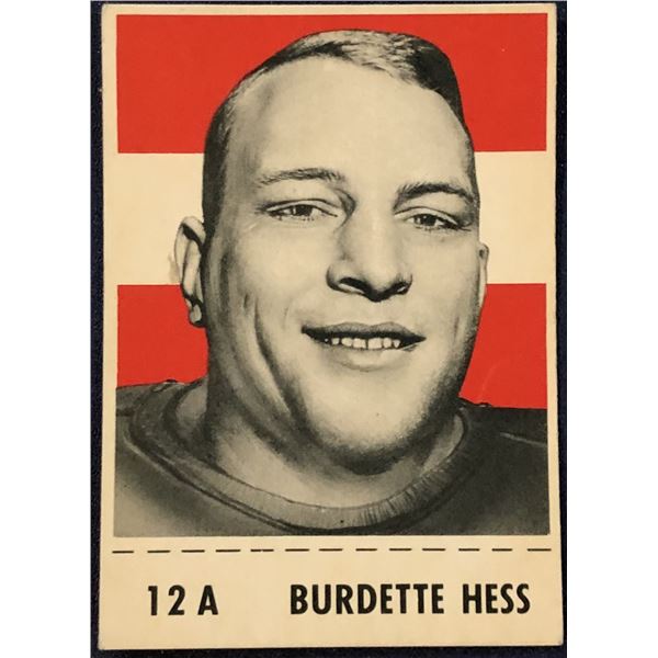 1956 SHREDDED WHEAT CFL FOOTBALL BURDETTE HESS