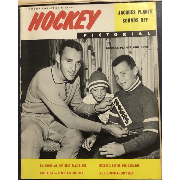 OCTOBER 1963 HOCKEY PICTORIAL MAGAZINE - JACQUES PLANTE (HOF) COVER