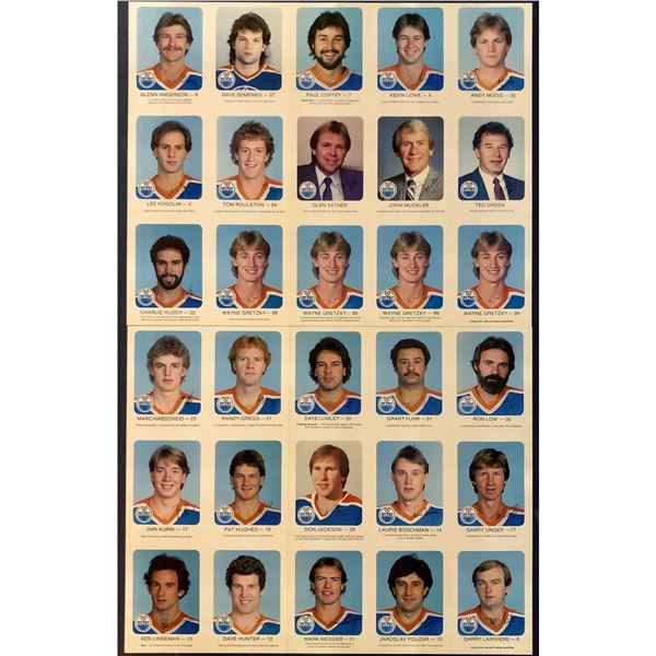 1982-83 RED ROOSTER EDMONTON OILERS SET UNCUT - 4x GRETZKY (HOF)