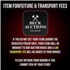 Image 1 : Item Forfeiture & Transport, Shipping, Delivery Fees & Conditions