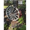 Image 1 : Farm Wagon and Carriage Wheels with Metal and Wood Construction