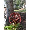 Image 2 : Farm Wagon and Carriage Wheels with Metal and Wood Construction