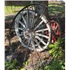 Image 4 : Farm Wagon and Carriage Wheels with Metal and Wood Construction