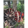 Image 3 : Wooden Wagon Wheels with Metal Rims