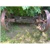 Image 2 : Steel and Wood Wagon Axle and Wheel Assembly