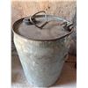 Image 3 : Galvanized Steel Canister with Glass Bottles Including Orange Syrup Jug