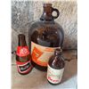 Image 4 : Galvanized Steel Canister with Glass Bottles Including Orange Syrup Jug