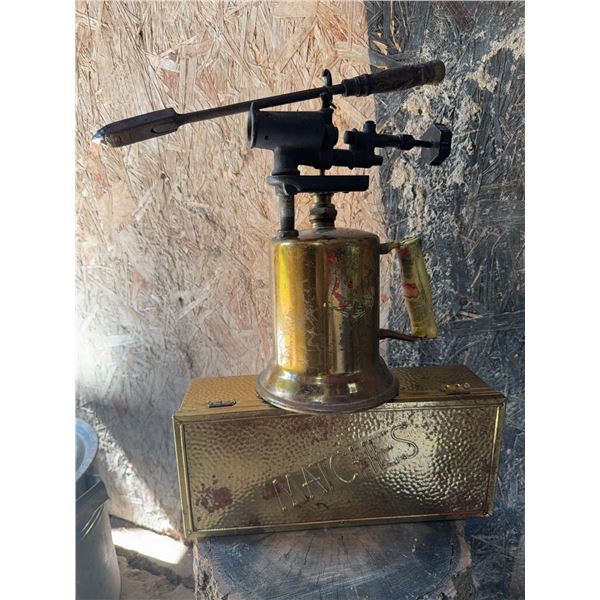 Brass Blow Torch and Metal MATCHES Box Set