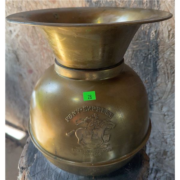 Brass Pony Express Chewing Tobacco Spittoon