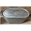Image 4 : Galvanized Metal Wash Tub with Eight Glass Milk Bottles