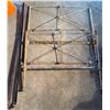 Image 1 : 47” Wide Painted Iron Bed Frame Section with Decorative Motifs
