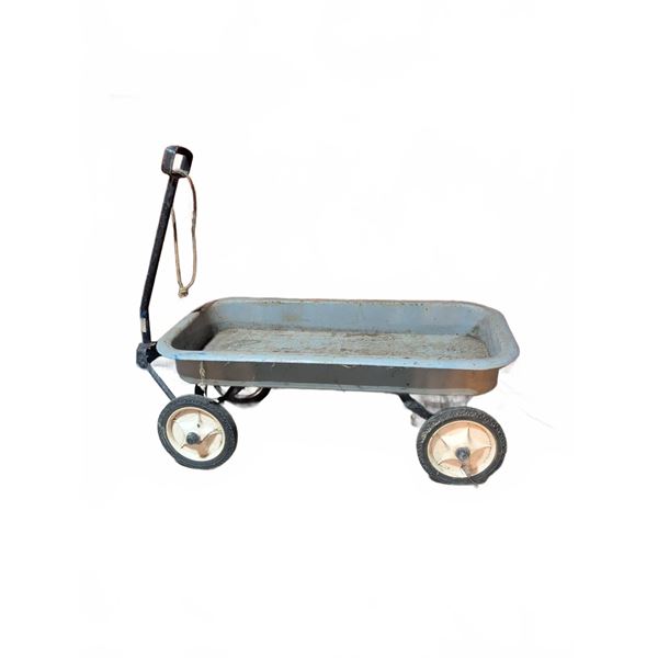 Metal Pull Wagon with Four Wheels and Handle
