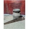 Image 2 : Metal Milk Can and Hand Saw Lot