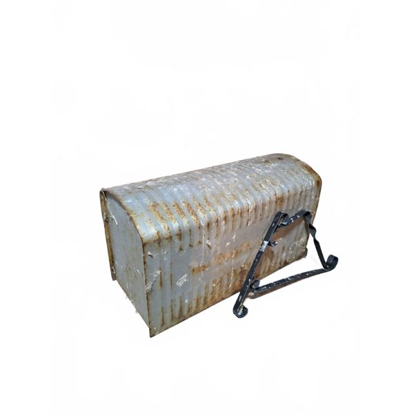 Metal Mailbox With Curved Lid And Mounting Bracket