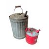 Image 1 : Ribbed Metal Gasoline Cans with Handles