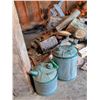 Image 2 : Vintage Metal Gas Cans with Spouts and Handles