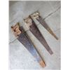 Image 4 : 3 Assorted Hand Saws with Wooden Handles