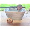 Image 2 : Hand Crank Rotary Pump, Galvanized Tub and Sad Iron
