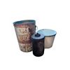 Image 1 : White Rose Tin Pail, Enamel Bucket, and Metal Canister