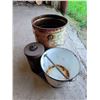 Image 4 : White Rose Tin Pail, Enamel Bucket, and Metal Canister