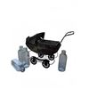 Image 1 : Metal Toy Baby Carriage and Four Glass Bottles