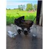 Image 2 : Metal Toy Baby Carriage and Four Glass Bottles