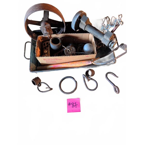Vintage Metal Farm Hardware and Tools Lot