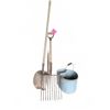 Image 1 : Farm Tools: Shovel, Pitchfork, Metal Bucket and Strainer