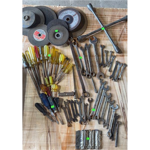 Ramset Metal Toolbox with Assorted Hand Tools and Grinding Wheels
