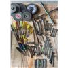 Image 1 : Ramset Metal Toolbox with Assorted Hand Tools and Grinding Wheels